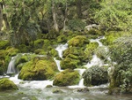 Falls on the small mountain river in Crimea